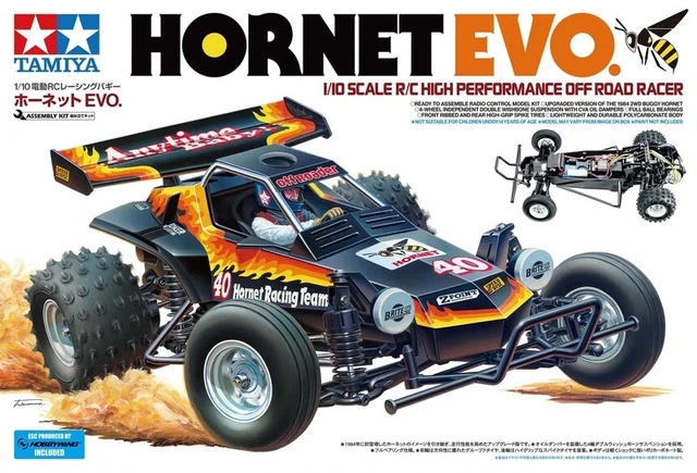 TAMIYA 58742 1:10 RC Hornet Evo. - Voiture Télécommandée, Véhicule