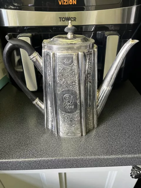 Mappin & Webb Sheffield Vintage Silver Plated Tea / Coffee Pot  1886 ~ Stamped