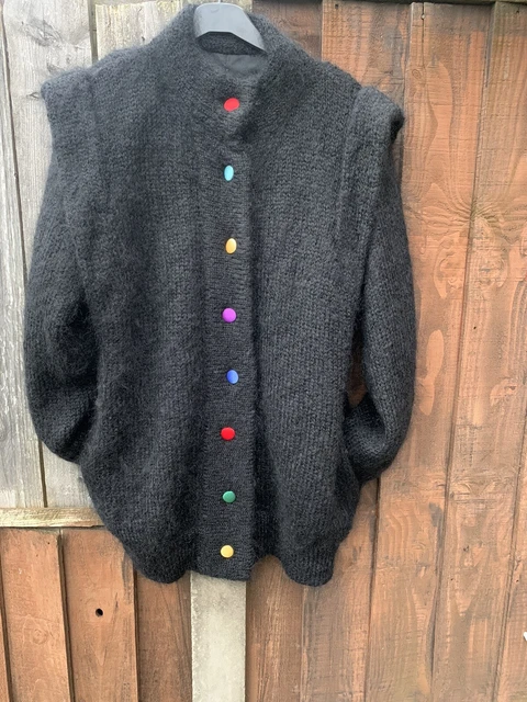 Cardigan mohair nero Lm Dee Ltd vintage. pls vedi foto e inserzione per donne