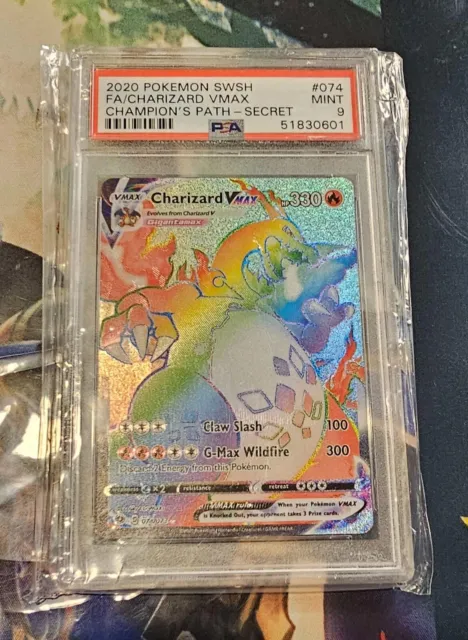 Pokemon Charizard Vmax Champion's Path Secret Rare PSA 9