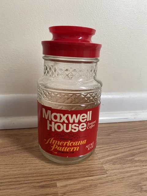 Vintage Maxwell House glass jar the original Americana pattern