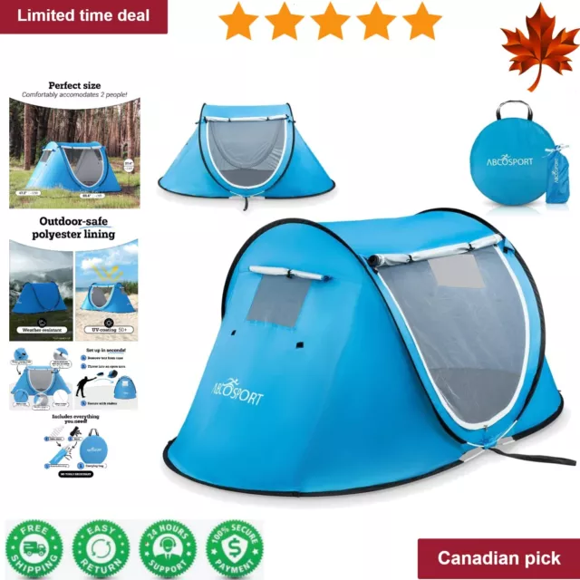 Pop-Up Tent - Cabana Beach - 2 Person - 2 Doors - Water-Resistant - Sky Blue