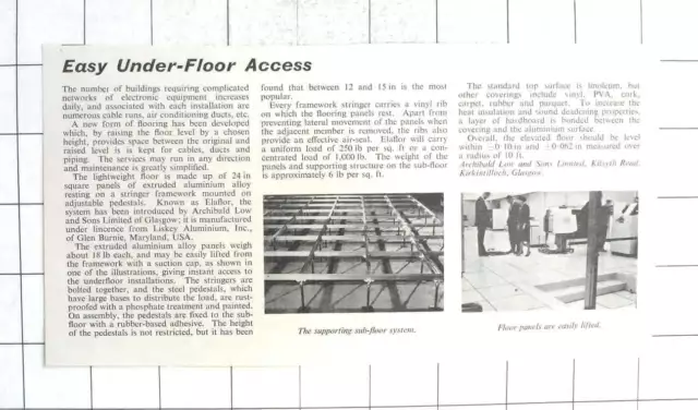 1962 Archibald Low And Sons Ltd Glasgow Easy Underfloor Access