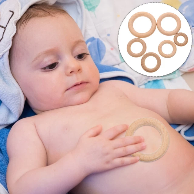 6 stücke Unfertige Holzringe Kreise Baby Kinderkrankheiten