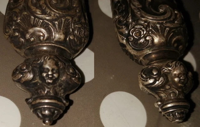 SERVICE À DÉCOUPER XIX eme siècle manches argent minerve fourré, decor angelots EUR 10,00 - PicClick FR