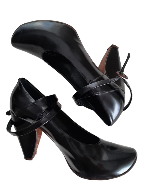 Marc Jacobs Tacchi Alti NUOVI Platform Pelle Nera taglia US 8/EURO 38,5