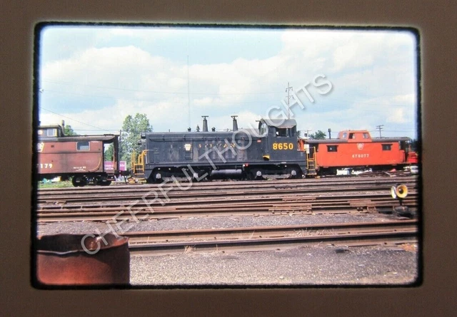 Original '69 Ektachrome Slide PRR Pennsylvania 8650 RS11 w/Caboose 478077  36E33