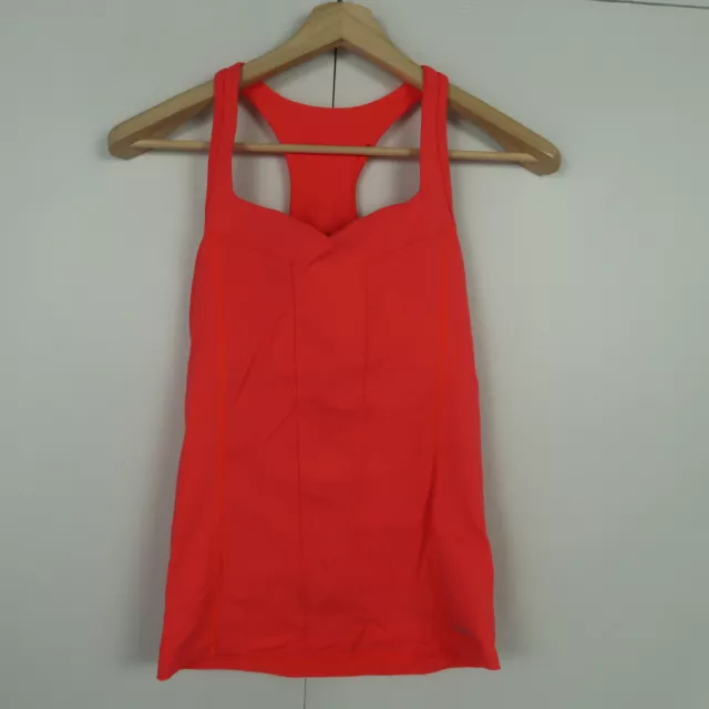 Lorna Jane Womens Tank Top Size XS Orange Sleeveless Singlet Shirt