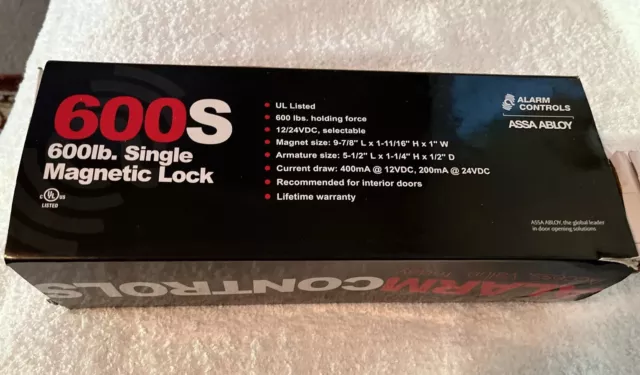 Assa Abloy 600S Alarm Controls 600 Lb Single Magnetic Lock