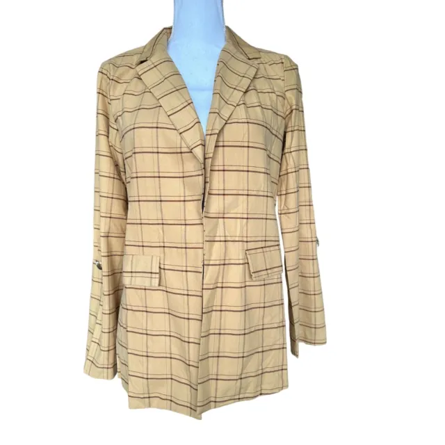 Marc New York Andrew Marc Women's Blazer Size S Lightweight Brown Gold NEW