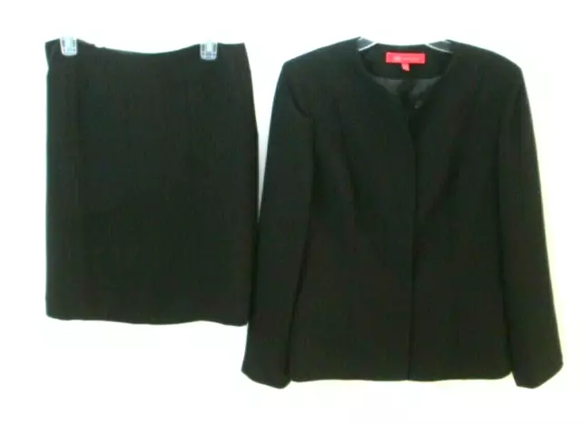 ANNE KLEIN Women’s Size 10 Black Triacetate/Polyester 2 Piece Skirt Suit