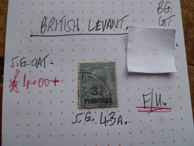 BRITISH Levant  3 PIASTRES KGV  STAMP SG 43a FU