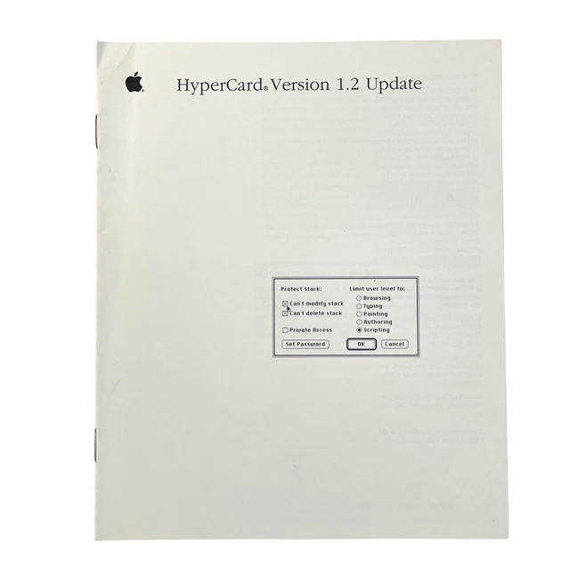 VTG 1988 Apple Macintosh HyperCard User's Guide Manual #4