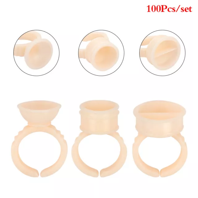 100Pcs Silicone Disposable Caps Microblading Ring Tattoo Ink Cup Needle Mak'm'