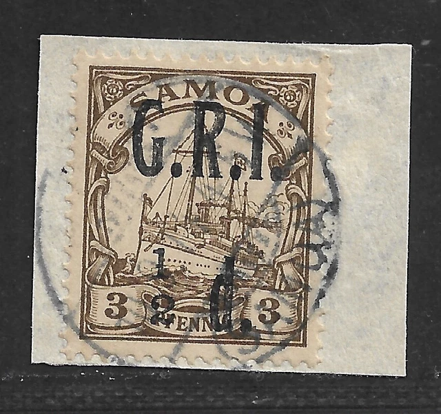 Samoa Brit. Besetzung Minr.  1 II ° Apia 12.9.14 Luxus Briefstück sign.