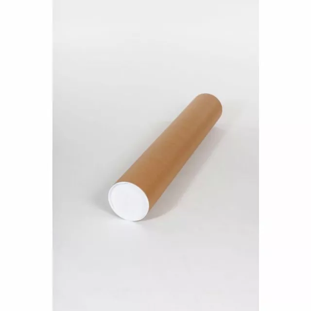 1.5" x 6'' Kraft Mailing Shipping Packing Tubes & end caps. 50 per case