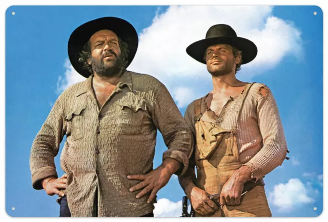 Bud Spencer & Terence Hill -  PORTRAITS BLAUER HIMMEL  -  Blechschild 20x30 cm