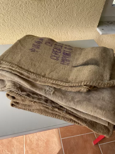 Shabby Konvolut 8 alte Säcke Obstsack Kartoffelsack Getreide Sack Beutel Jute