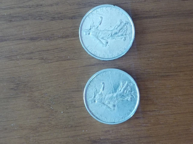 Lot De 2 Pièces En Argent 5 Francs Semeuse 1964