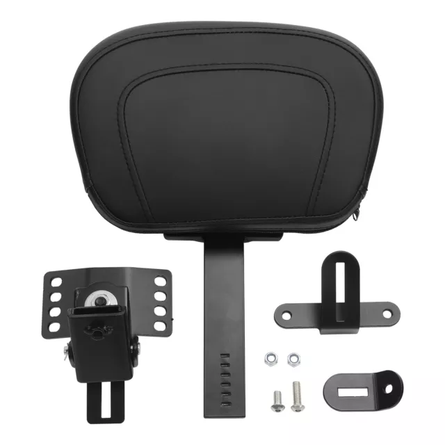 Black Adjustable Rider Backrest Mounting Kit For Harley Davidson Touring 97-23 3