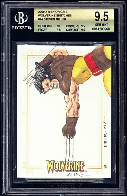 2009 X-Men Origins Marvel WOLVERINE Sketches Sketch Steven Miller BGS 9.5 POP 2