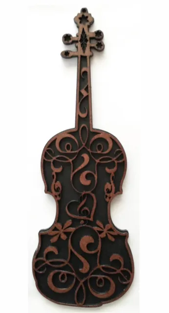 Two layered fiddle or violin wall hanging sign -  laser cut wall art music lover