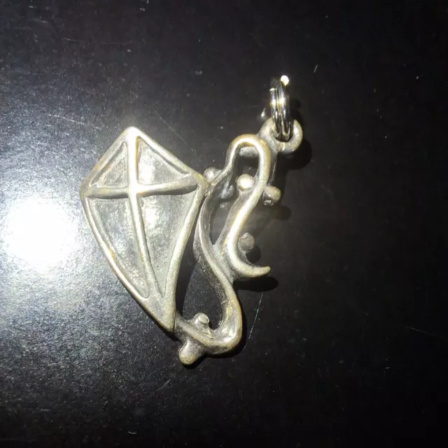 Vintage großer Sterling 925 Silber fliegender Drachen Kappa Alpha Theta Anhänger/Charm