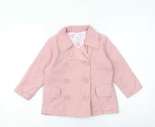 NEXT Girls Pink Jacket Size 3-4 Years Button