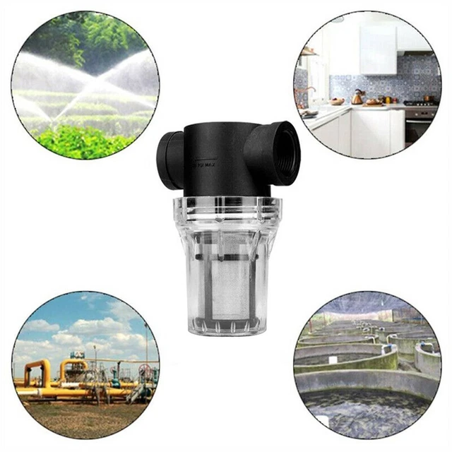 Filtro Acqua Per Pompa Giardino - Raccordo 8mm / 12mm Con Rete Inline