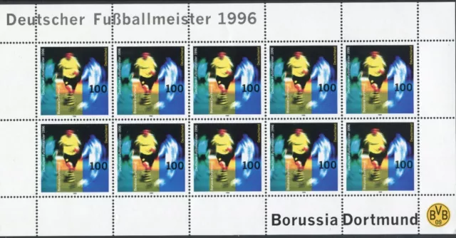 10 x Bund Nr. 1879 Kleinbogen KB postfrisch BRD Borussia Dortmund Meister 1996