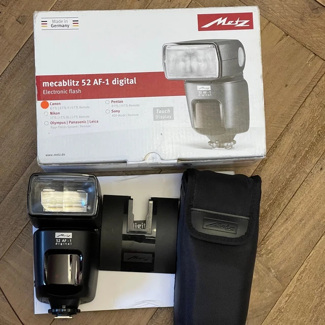 Metz Mecablitz MB 52 AF1 Flash for Canon Mint Original Package Made in Germany