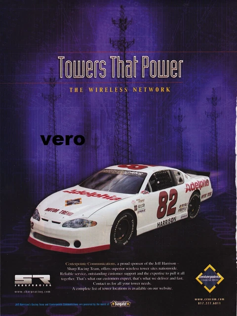 CENTERPOINTE Communications 2004 JEFF HARRISON race car photo print ad clipping