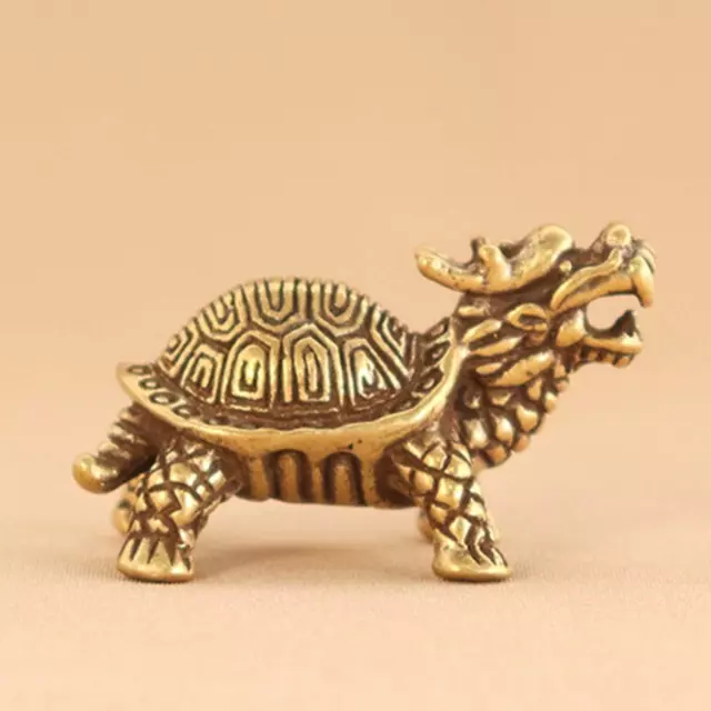Tea Pet Dragon Turtle Statue Brass Ornament Decorative Gift Desktop Pendant
