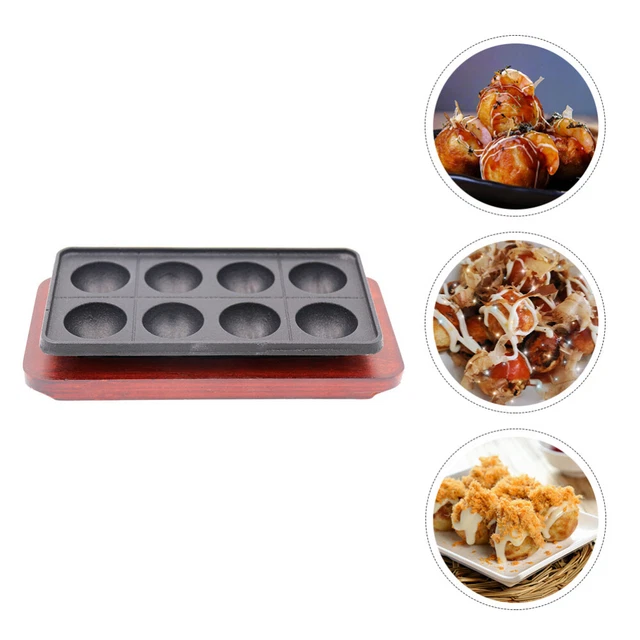 Takoyaki Pan pulpo albóndigas Maker 8 agujeros caracol plato de hongos sartén con