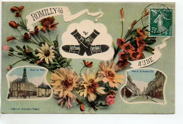 ROMILLY SUR SEINE - Aube - CPA 10 - carte souvenir de Romilly les chaussettes