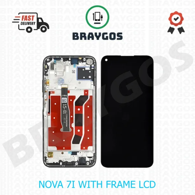 Pour Huawei nova 7i Écran Tactile Numériseur LCD Assemblage avec Cadre Noir