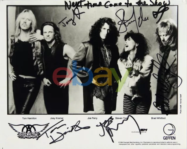 Aerosmith FULL BAND Signed Autographed 8x10 Steven Tyler Joe Perry reprint