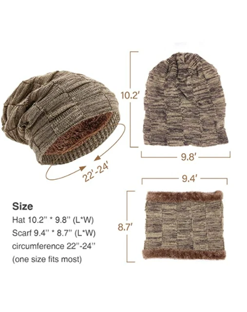 Gorro Para Hombre Gorros De Invierno Hombres Para El Frio Con Bufanda Punto 5