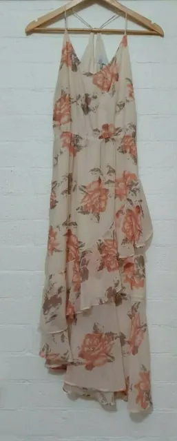 WISH The Label Designer Womens Long Brown Orange Floral Maxi Party Dress, Size 8