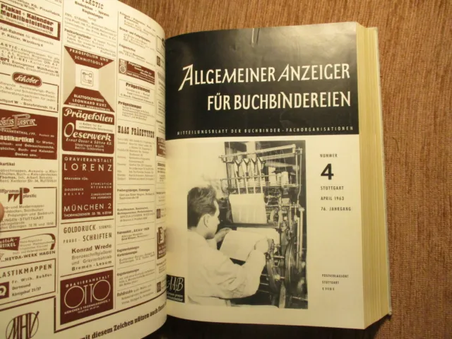 AAfB BUCHBINDER ANZEIGER Jg.1963 BUCHBINDER Bookbinding HANDEINBAND Buchbinderei 7