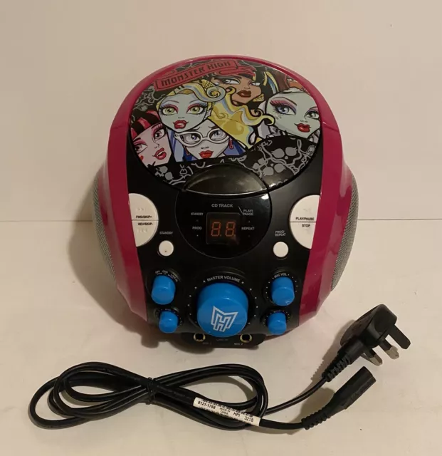 Mattel Monster High CD Player Karaoke CDG Machine Portable Boombox 2012