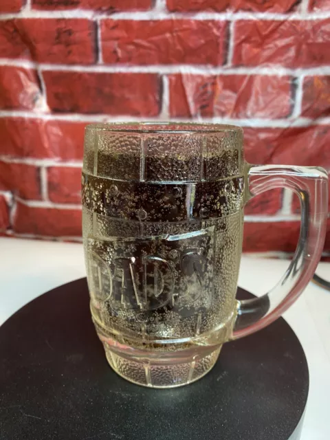 Dads Root Beer Barrel Mug Vtg Soda Thick Heavy Glass Advertising Nearly 2 Pounds