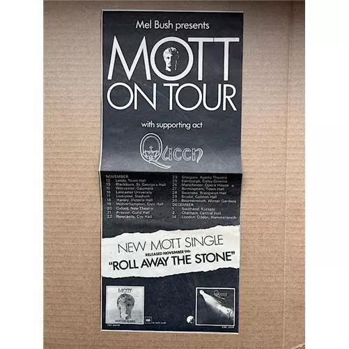 MOTT THE HOOPLE/QUEEN 1973 TOUR (B) MEMORABILIA Original music press advert with