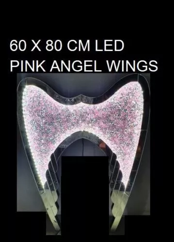 XL LED Crushed Diamond 60X80CM Wall Decoration Hung Angel Wings Bling Gift Decor 3