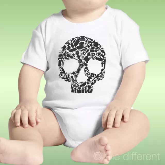 Body Neonato Unisex Techio Skull Oggetti Neri Idea Regalo