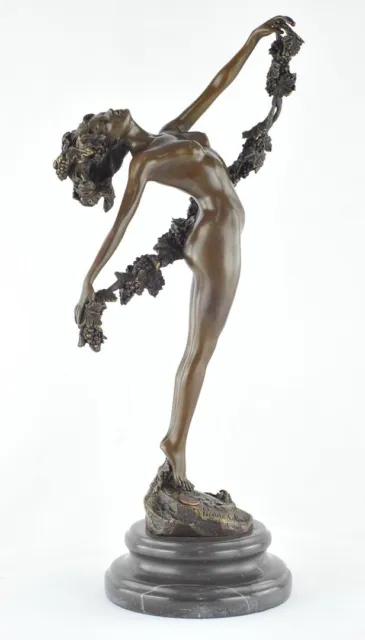 Estatua Bailarín Sexy Art Deco Estilo Art Nouveau Estilo Bronce sólido Firmado