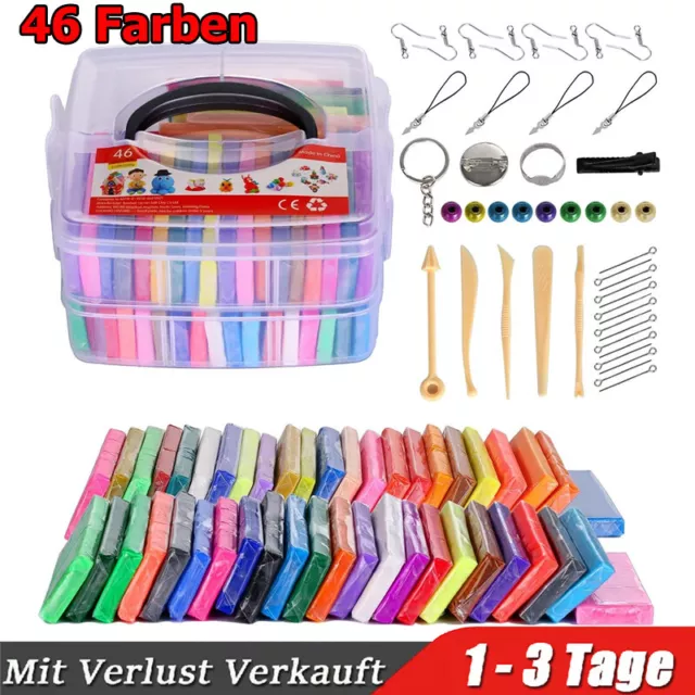 46 Farben Polymer Ton Clay Ofen Soft Modellierung Knete Modelliermasse tool DHL