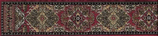 Turkish Stair Carpet Red Design E, Dolls House Miniature Flooring Rug Carpet