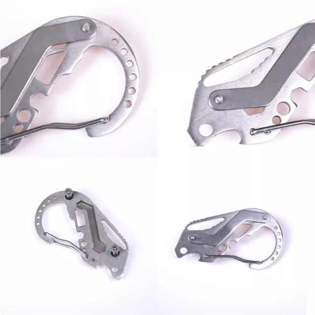 Multi Tools Key Holder Wrench Quickdraw Carabiner Stainless With Bottle Open Y4