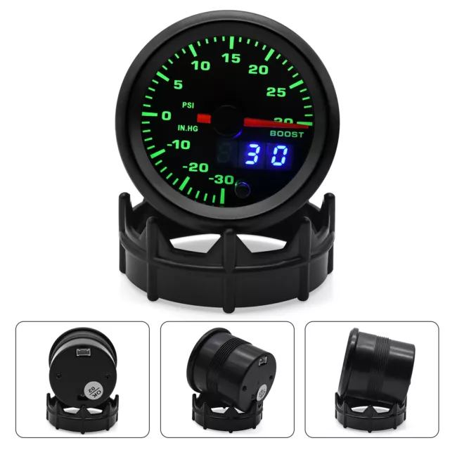 2" 52mm Digital & Pointer 7 Colors LED Car Turbo Boost Meter Psi Pressure Gauge